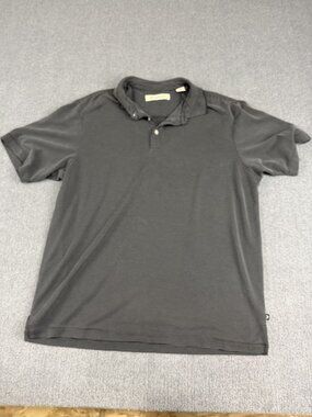 Tommy Bahama Mens Black Striped Short Sleeve Polo Shirt L